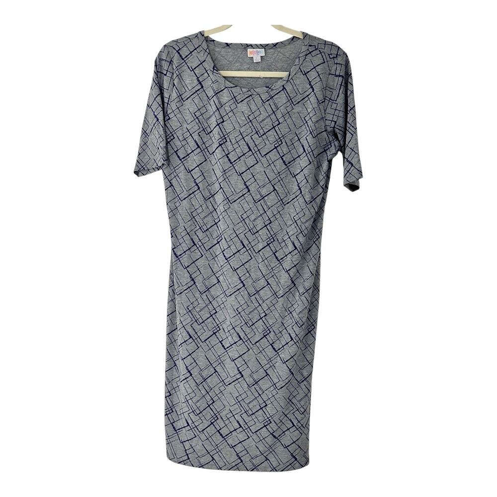 LULAROE SIZE-LJulia Womens Dress Grey Purple‎ Pencil
